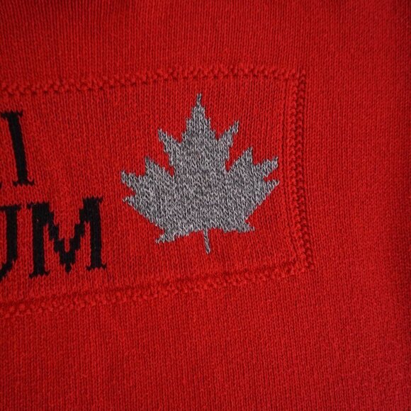 Vintage '90S Parkhurst Weekend Red Ski Bum 100% Cotton Knit Crewneck Sweater L - Picture 8 of 10